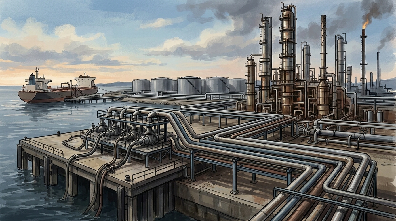 Editorial illustration for Petróleo y Energía